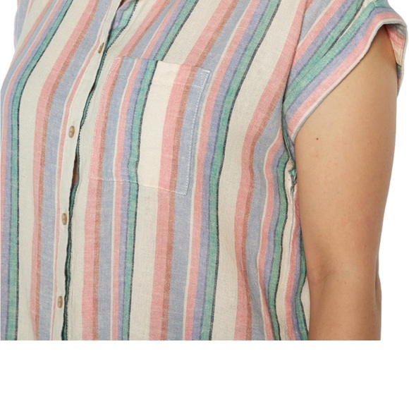 Orvis Striped Button Down Shirt in Blue and Red - Picture 2 of 2